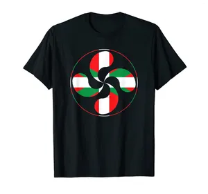 Herr t-skjortor rolig retro stil baskiska lauburu country cross ikurrina euskal herria eu spanien t-shirt