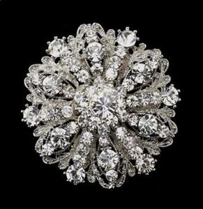 2-Zoll-Brosche im Vintage-Stil, rhodiniert, silberfarben, große Blumen-Strass-Diamant-Kristall-Brosche für Damen 5674993