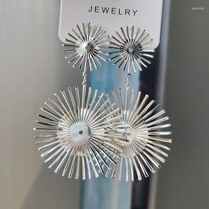 Dangle Earrings 2024 Metal Hinflower Drop for Luxury Design Simmmetric Circle Earing Jewelry Accessoriesギフト