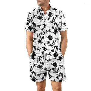 Men's Tracksuits Hawaiian 2PCS Shirts Suits Men Fashion 3D Print Shorts Two Piece Sets Hawaii Floral Beach Shirt