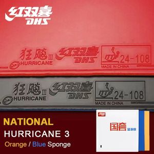 Original Hurricane 3 National Table Tennis Rubber Pipsin BlueOrange Sponge Ping Pong Professional 240122
