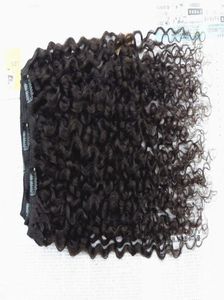 ny stil brasiliansk jungfru lockigt hår weft clip in obearbetad curl naturlig svart färg mänskliga förlängningar beyty hår8865556