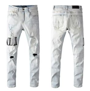 Designer Herren Jeans knielange dünne geradlinige Jeans trendy lange geradlinige High Street Rock Revival Jeans Hip Hop Hombre wahre religiöse Männer Marke Hosen DZQZ