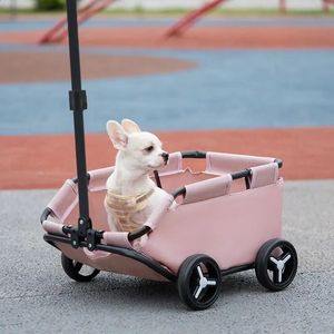 Universal Dog Stroller dla małych psów Rolling Cat Pet powóz 4 Wheels Lekkie składane wózek wózka Travel 240131