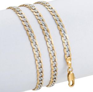 Gold Chains Necklaces Men Women Cuban Link Chain Male Necklace Fashion Men039s Jewelry Whole Gifts 4mm GN645779422