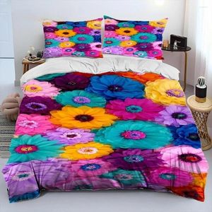 Bettwäsche-Sets Nordic Sun Flower Daisy Girl Kinder Quilt Durex Twin Full King Size 3 Stück Bettbezug Bettwäsche Set Tagesdecke 200 x 200 240 x 220