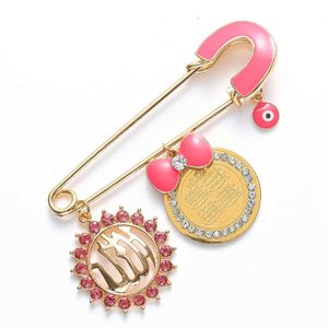 Cztery Qul Suras Turkey Evy Eye Pink Horse Broothes Pins broszka dziecięca szpilka rhinestone vintage biżuteria