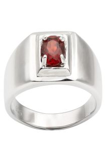 Natural Red Garnet 925 Silver Ring For Men smycken Pure Band 55mm Round Crystal Gemstone januari Birthstone Birthday Present R503RGN8254442