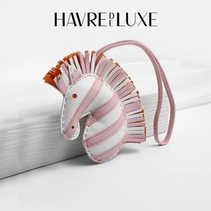 Havredeluxe çanta kolye kolye büyük marka yüksek dereceli çanta süsleri niş püskül zebra kafa sevimli takı aksesuarları 240124