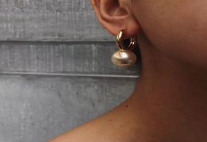 Designer smycken mode Big Round Pearl Drop örhängen av hög kvalitet guld dinglar örhängen för kvinnor lyxiga eleganta varumärke Bijoux SH14754756
