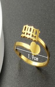 111 222 333 444 555 777 888 999 666 Anello da dito fortunato Anello in acciaio inossidabile con numeri di angelo Gioielli minimalisti regolabili1154930