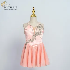 Сценическая одежда 2024, телесно-розовое балетное платье «Купидон», марля для выступлений на заказ для взрослых и детей