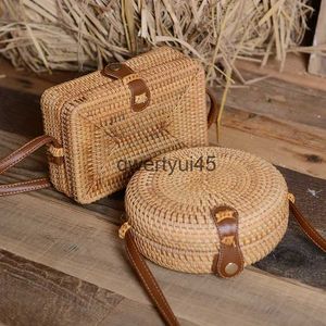 Umhängetaschen Runde Frauen Soulder Tasche Quadrat Stroh Beac Wicker Bali Box Weibliche Crossbody Raan Woven Sommer andbag Messenger ToteH24218