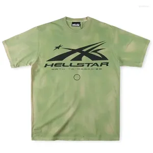 Мужские футболки Hellstar Классическая футболка с большим логотипом Y2K Печатный узор Большой хип-хоп Дышащий панк Ретро с круглым вырезом в американском стиле