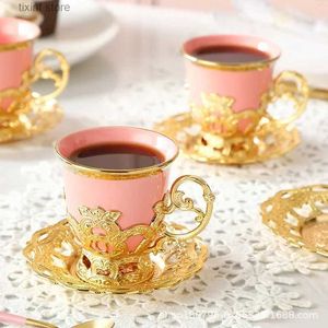 Dinnerware Sets European-style set Cup new set 2 cups dish gift box bone China coffee tiktok Middle East factory direct smelling cups. T240218