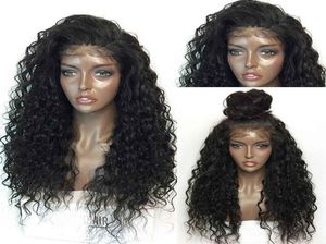 22 tum afro kinky curly 13x4 syntetisk spets front peruk simulering mänskliga hår peruker perruques de cheveux humains fy0015037509