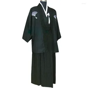 Etniska kläder traditionella japanska kimono för män mode långärmad samurai asiatiska kläder