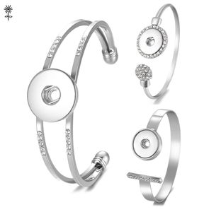 Ingefära snap charms öppna med kristall för 18 mm knapp utbytbara armbandsmycken för kvinnliga8226850