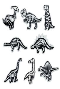 Skull Skull Dinosaur Szkielet Bról Bról Pins 12pcs Zestaw Zabawny zwierzęcy stop z aluminiowy farba Men039s Brawoki małe ubrania Jewel4954408