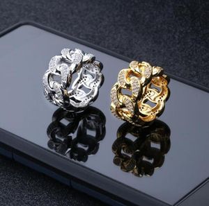 HipHop Rings Jewelry Luxury Exquisite Gold Silver Plated Style Copper Cluster Rings Grade Quality Glaring Zircon Finger Rin1151694