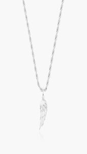 Bt Gift Courage Mens Stainls Steel Pendant 14K Gold Plated Angel Feather Wing Necklace1667079