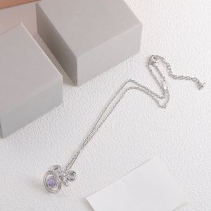 Collana con ciondolo in argento con diamanti per collana con diamanti Woaman I migliori prodotti di lusso Collane in ottone Fornitura di gioielli di moda