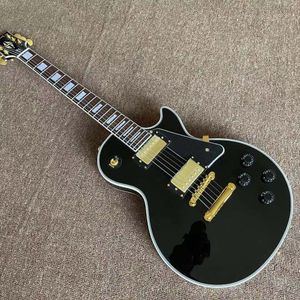 Guitarra elétrica personalizada Le s Pau l luz preta mogno pacote rápido LP suporte personalização frete grátis