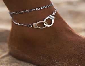 Fashion Handcuffs Ankle Bracelet For Women Boho Style Star Anklet Multilayer Foot Chain Beach Accessories Gift1544783