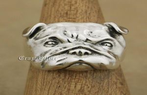 Linion 925 STERLING Gümüş Sevimli Shar Pei Charms Köpek Ring TA33 ABD Boyutu 7 - 156451091