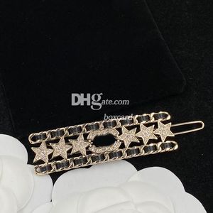 Shiny Rhinestone Full Diamond Hair Clips Hårnålar Barrettes lyxstjärnaformade hårklipp Hårstift med presentförpackning