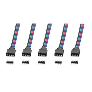 Strips 20 Pcs Set 4 Pin RGB Connectors Wire Cable For 3528 SMD LED Strip Lights LB88278m