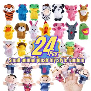 24 pçs fantoches de dedo conjunto mini animais de pelúcia brinquedos para contar histórias jogando ensino mostra escolas 240126