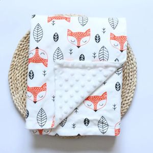 Född termisk bomull Flanell Fox Swaddle Wrap Blankes för spädbarn bebe sängkläder täcken kanin leksaker set 240127