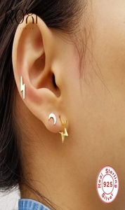 Roxi 925 Sterling Gümüş Gümüş Mücevher İle Saplamalı Takımlar İçi Boş Beş Noktalı Yıldız Küpeler Piercing Ear Studs5371884