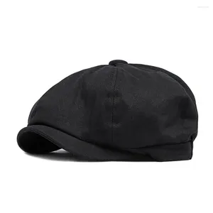 Berets Men Classic Western Sboy Hat Short Grzech Round Dome Modna moda