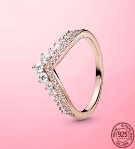 Pierścienie klastra 925 Sterling Silver Women Ring Princess Wishbone Finger for Wedding Pround Reagement Fine Jewelry Anel Prezent4192170