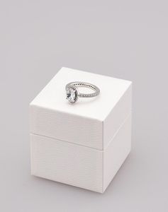 新しいリアル925スターリングシルバーCZダイヤモンドリングオリジナルボックスセットフィットスタイルの結婚指輪エンゲージメントジュエリー女子AA18706774