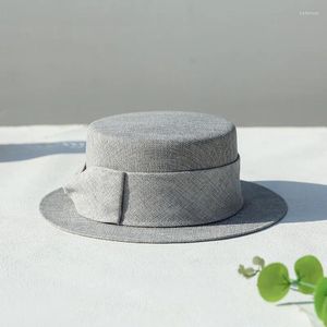 Beret Hat Holiday Wind Curl-Brimmed Casual Sunshade Bow Dekoracja dla kobiet