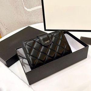 Women Designer Mini Wallet Zipper Folding Bag Lambskin Leather Multi Pochettes 15x10cm Quilted Gold Hardware Diamond Lattice Clutch Card Holder Purse Handbag