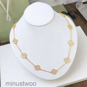 Hänge halsband designer smycken blomma halsband mode klassisk klöver charm ros guld silver pläterad agat för kvinnor 50xf