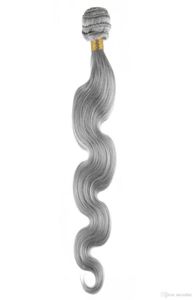 silver grey hair extensions 100gpiece human hair weave brazilian body wave gray blonde brown vierge hair extension3097824