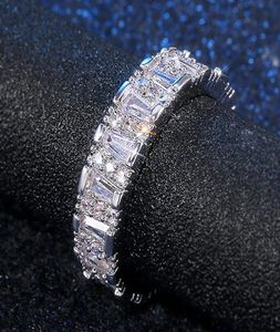 Bröllopsband Eternity Rings with Zirconia for Women Crystal Promise Engagement Finger Ring Jewelry3271004