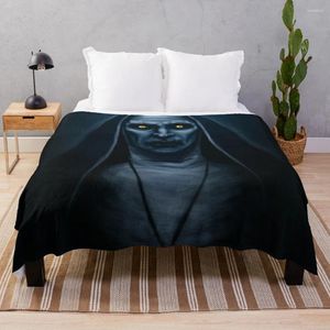 Decken The Conjuring Sister Valak Überwurfdecke, personalisiertes Geschenk, halbtoral, haarig, ultraweiches Mikrofleece