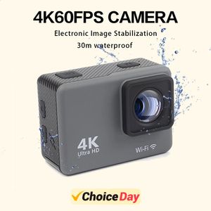 Cerastes Action Camera 4K60fps WiFi Anti-Shake Action Camera med fjärrkontroll Skärmvattentät sportkamera Drive Recorder 240126