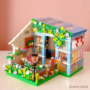 Blocks Creative Sunshine Flower House Building Blocks Architecture Micro City Street View Shop Assemble Bricks Toys Gifts For kids Girl