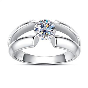 Lesf Women Solitaire Wedding Pierłod Oryginalny 925 Srebrny pierścień 1 karat d Prezent zaręczynowy 240122