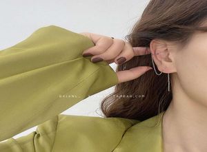 Длинные серьги с кисточкой Htbeat, клипса в виде косточки для ушей, встроенное кольцо Tremella, женственные серьги, новая мода в 20204184968 году