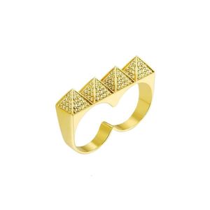 Farrah donnah fadou smycken finger tiger ring två designer egyptiska pyramid sterling silver jiang yunsheng samma stil 525i