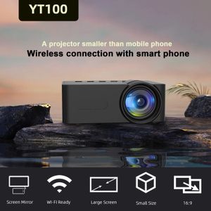 YT100 trådlös mobiltelefonprojektor Mini Full HD Video Portable Outdoor Indoor 240125