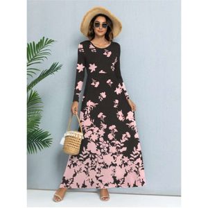 Designer women's clothing autumn new womens dress national style printed long sleeve dress long skirt maxi dress long sleeves dresses for womens maxi dressesECZK